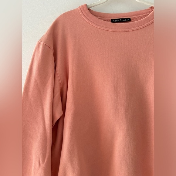 ACNE STUDIOS Mini Face Patch Sweatshirt in Pale Pink L - Picture 7 of 7